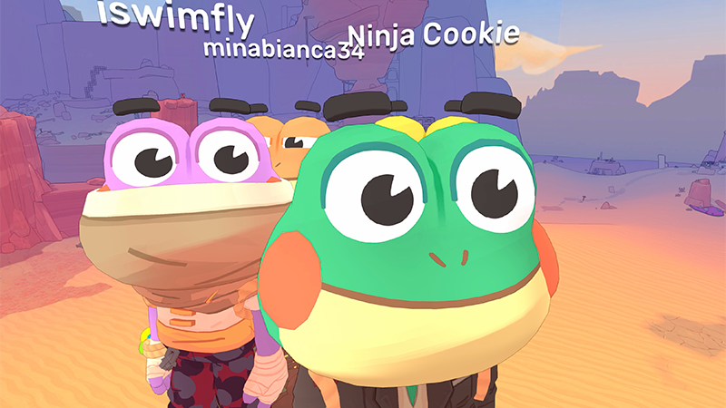 Tongue your friends in Big Hops Together, the froggy platformer's new eight player co-op update, which was inspired by Mario mods