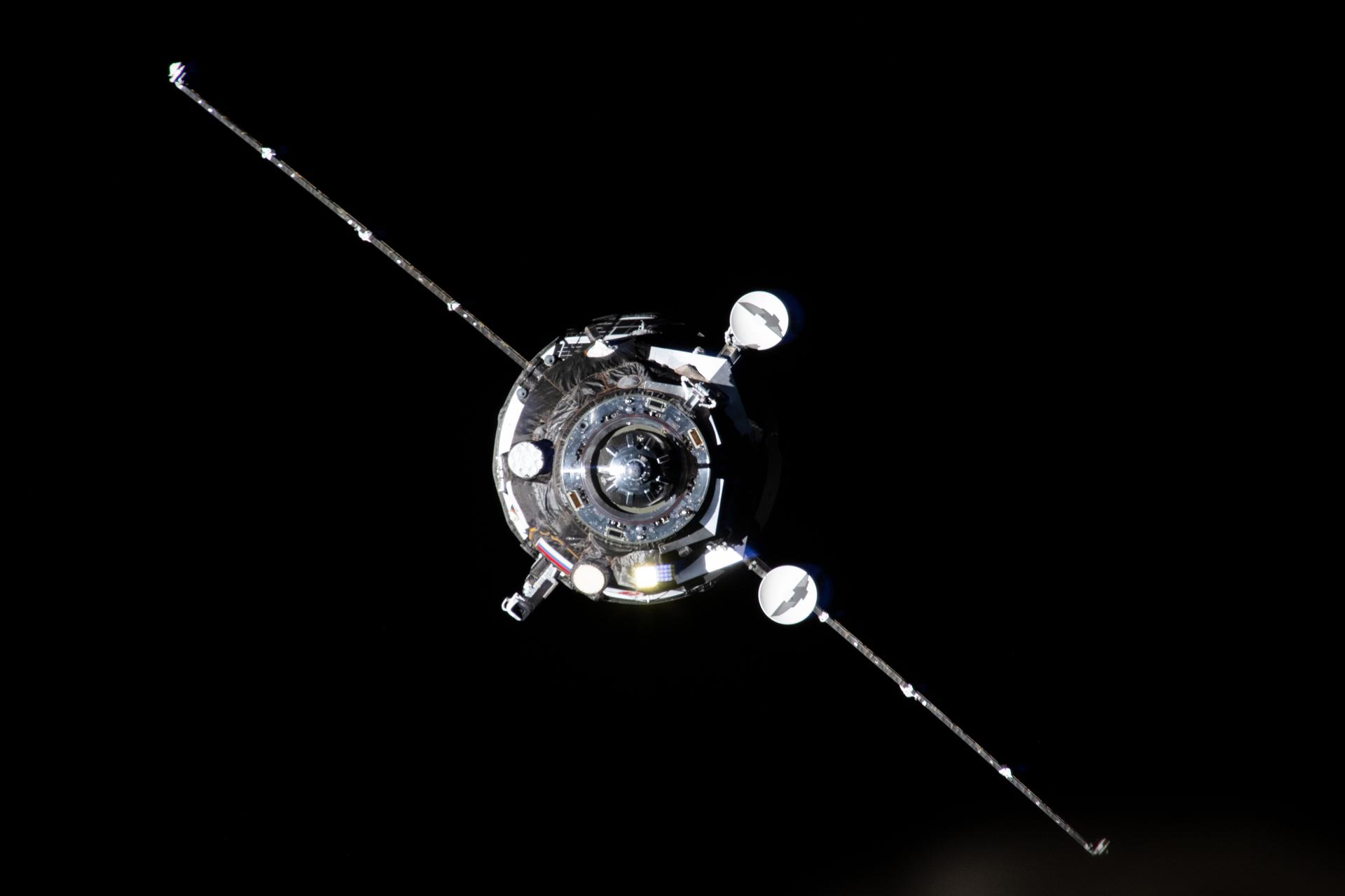 Progress 96 Cargo Spacecraft Approaching Station for Docking